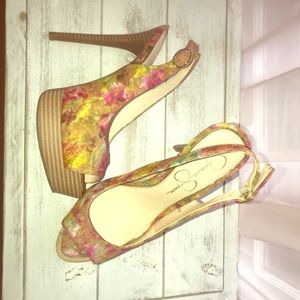 Jessica Simpson peep toe pumps